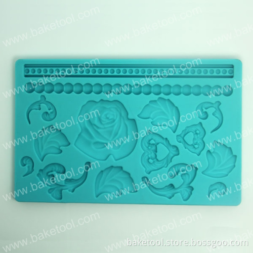 Rose Shape Silicone Cake Fondant Mold Gum paste Mold Cake Baking Tools